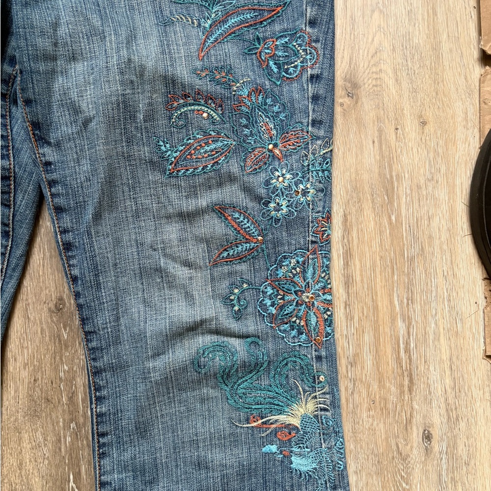 Jeanstar Blue Embroidered flare Jeans
